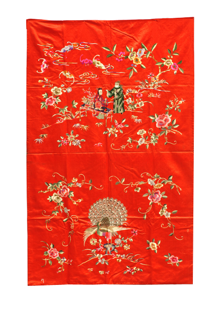 刺绣张敞画眉门帘