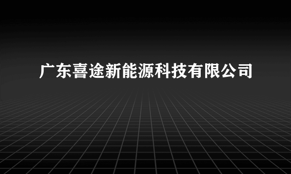 广东喜途新能源科技有限公司
