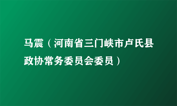 马震（河南省三门峡市卢氏县政协常务委员会委员）