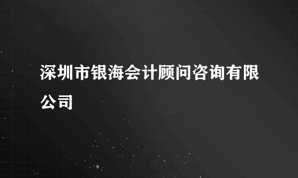 深圳市银海会计顾问咨询有限公司