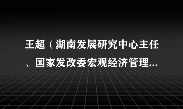 王超（湖南发展研究中心主任、国家发改委宏观经济管理专家委员会专家、研究员，湖南智库联盟专家）
