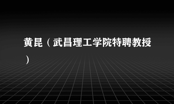 黄昆（武昌理工学院特聘教授）