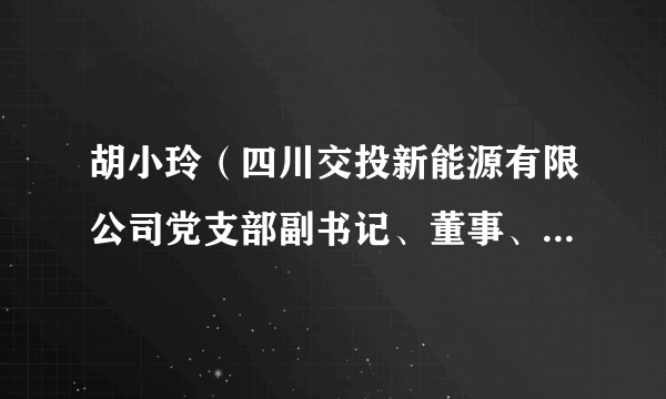 胡小玲（四川交投新能源有限公司党支部副书记、董事、总经理）