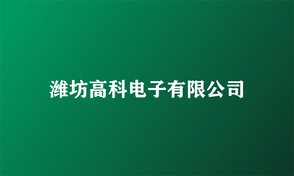 潍坊高科电子有限公司