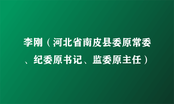 李刚（河北省南皮县委原常委、纪委原书记、监委原主任）
