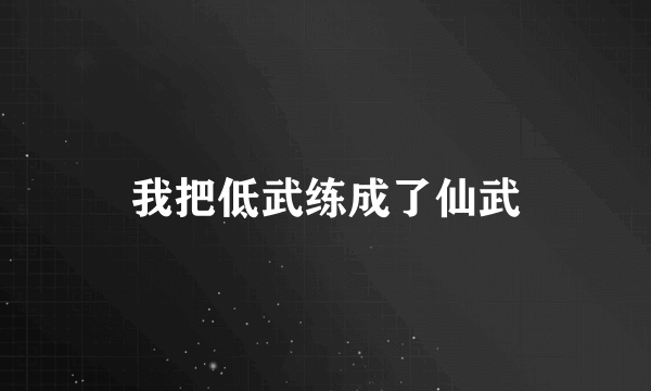我把低武练成了仙武