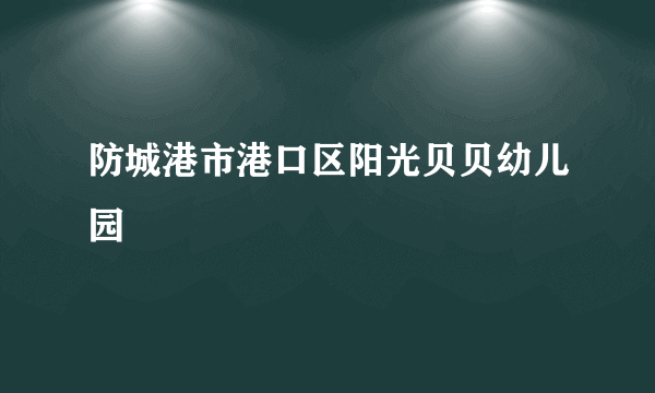 防城港市港口区阳光贝贝幼儿园