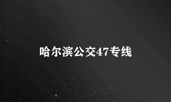 哈尔滨公交47专线