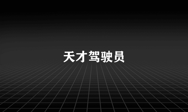 天才驾驶员