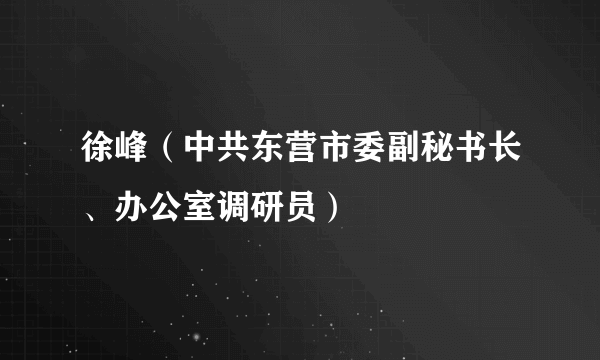 徐峰（中共东营市委副秘书长、办公室调研员）