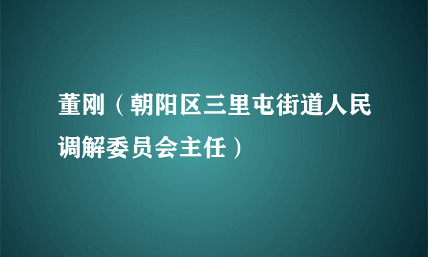 董刚（朝阳区三里屯街道人民调解委员会主任）