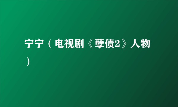 宁宁（电视剧《孽债2》人物）