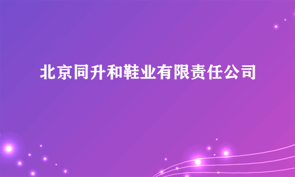 北京同升和鞋业有限责任公司