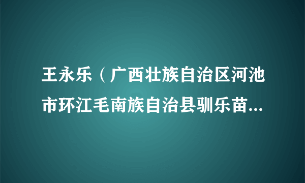 王永乐（广西壮族自治区河池市环江毛南族自治县驯乐苗族乡人民政府副乡长）