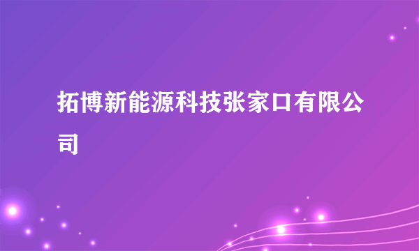 拓博新能源科技张家口有限公司