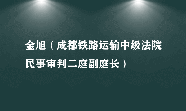 金旭（成都铁路运输中级法院民事审判二庭副庭长）