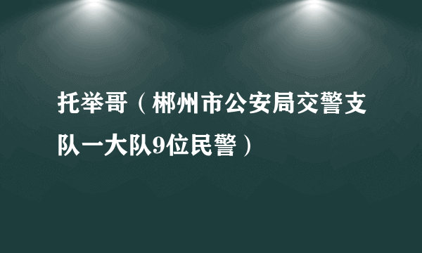 托举哥（郴州市公安局交警支队一大队9位民警）