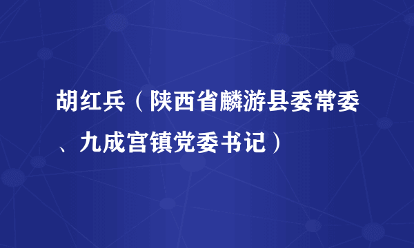 胡红兵（陕西省麟游县委常委、九成宫镇党委书记）