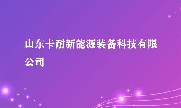 山东卡耐新能源装备科技有限公司