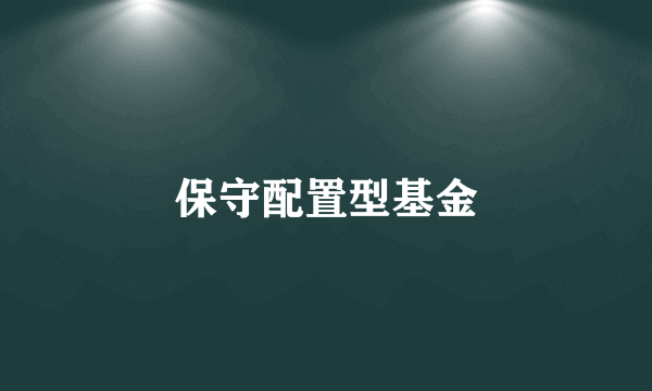 保守配置型基金