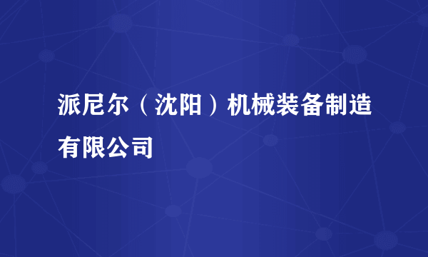 派尼尔（沈阳）机械装备制造有限公司