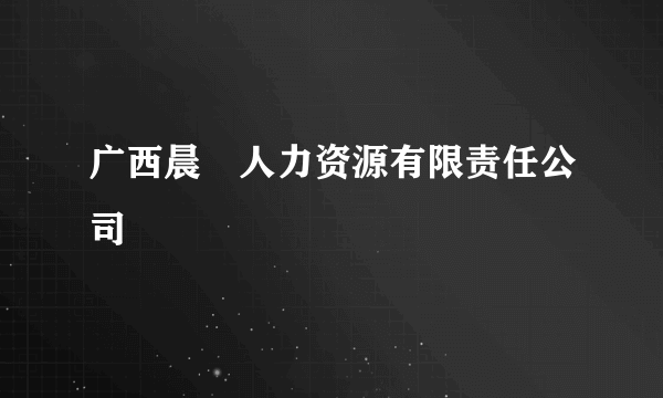 广西晨晞人力资源有限责任公司