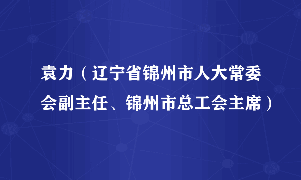 袁力（辽宁省锦州市人大常委会副主任、锦州市总工会主席）