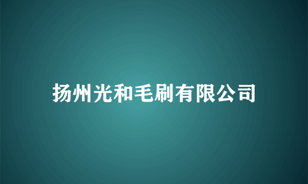 扬州光和毛刷有限公司