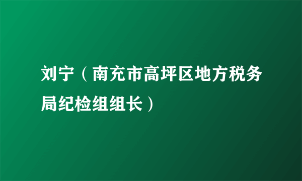 刘宁（南充市高坪区地方税务局纪检组组长）