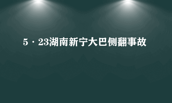 5·23湖南新宁大巴侧翻事故