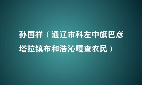 孙国祥（通辽市科左中旗巴彦塔拉镇布和浩沁嘎查农民）