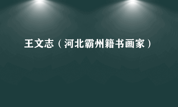 王文志（河北霸州籍书画家）