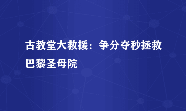 古教堂大救援：争分夺秒拯救巴黎圣母院