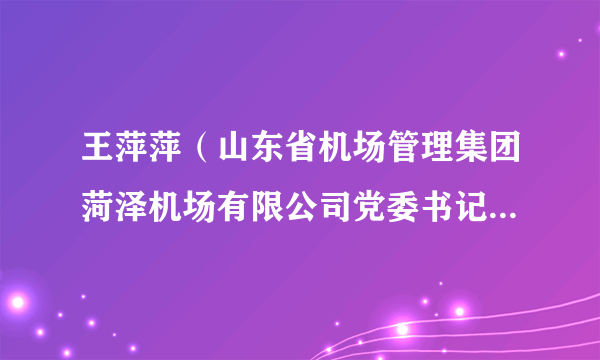 王萍萍（山东省机场管理集团菏泽机场有限公司党委书记、董事长）
