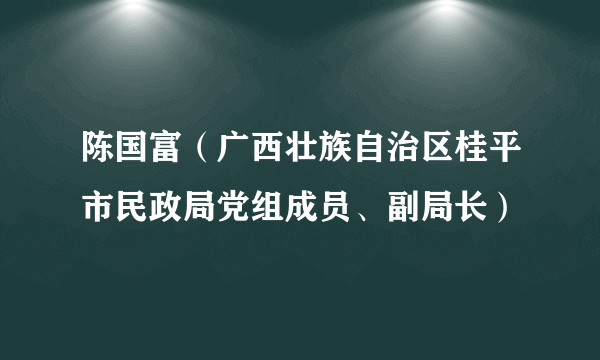 陈国富（广西壮族自治区桂平市民政局党组成员、副局长）