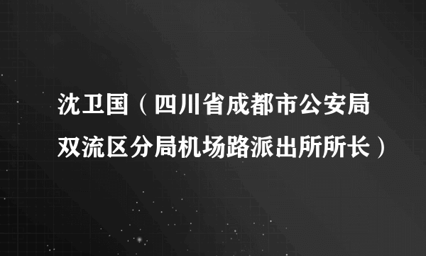 沈卫国（四川省成都市公安局双流区分局机场路派出所所长）