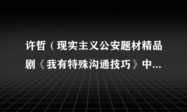 许哲（现实主义公安题材精品剧《我有特殊沟通技巧》中的角色）