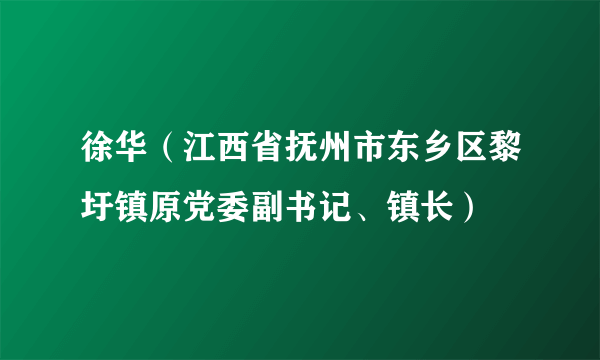 徐华（江西省抚州市东乡区黎圩镇原党委副书记、镇长）