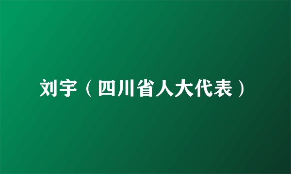 刘宇（四川省人大代表）
