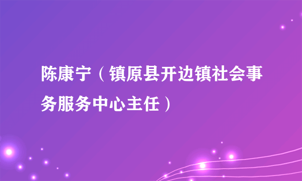 陈康宁（镇原县开边镇社会事务服务中心主任）
