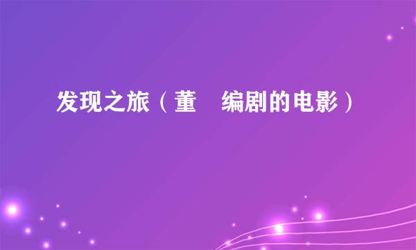 发现之旅（董劼编剧的电影）
