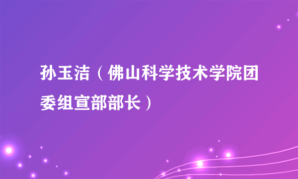 孙玉洁（佛山科学技术学院团委组宣部部长）