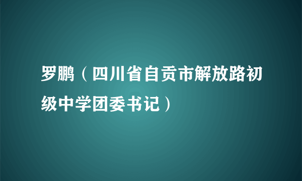 罗鹏（四川省自贡市解放路初级中学团委书记）