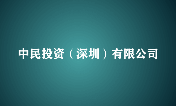 中民投资（深圳）有限公司