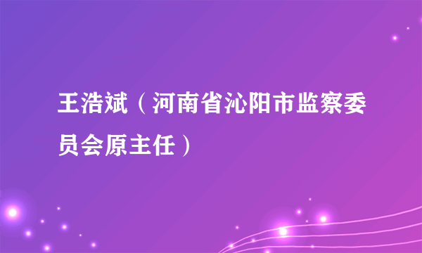 王浩斌（河南省沁阳市监察委员会原主任）
