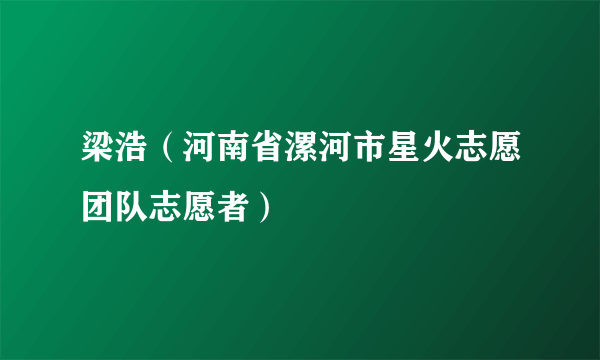 梁浩（河南省漯河市星火志愿团队志愿者）