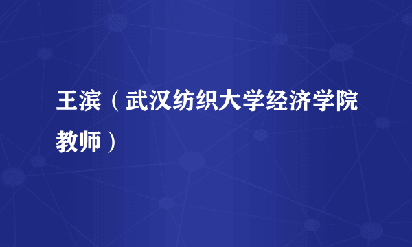 王滨（武汉纺织大学经济学院教师）