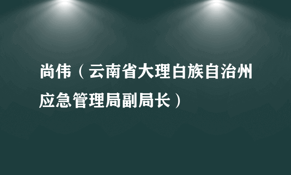 尚伟（云南省大理白族自治州应急管理局副局长）