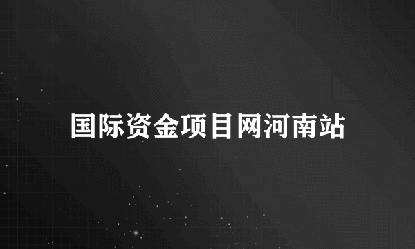 国际资金项目网河南站