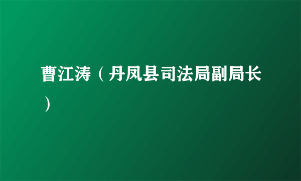 曹江涛（丹凤县司法局副局长）